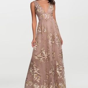 AZAZIE ROMANTIC ADVENTURE DUSTY ROSE EMBROIDERY MAXI DRESS: SIZE SMALL